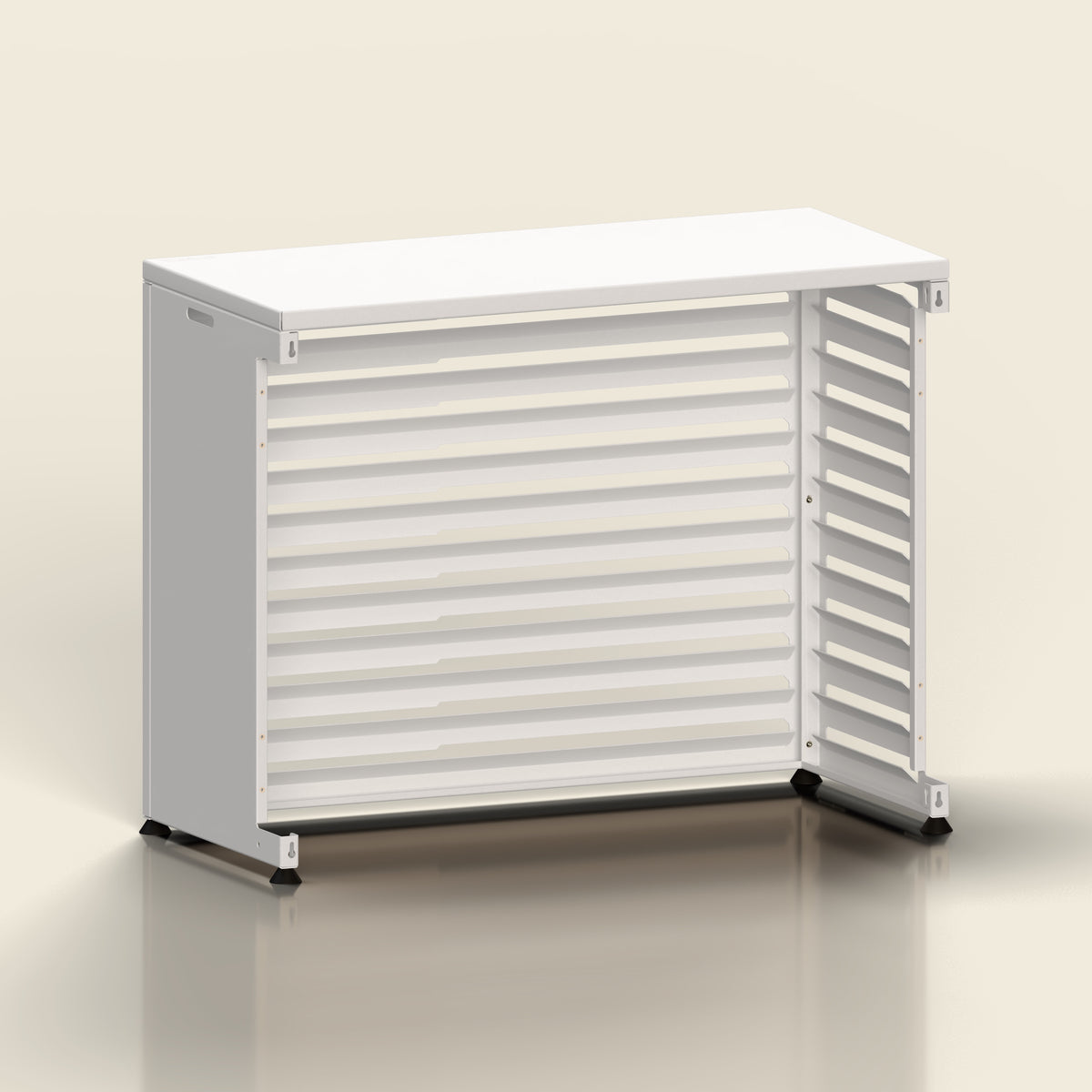 Open back of a white Hangar Medium cover, showing the clearance for airflow